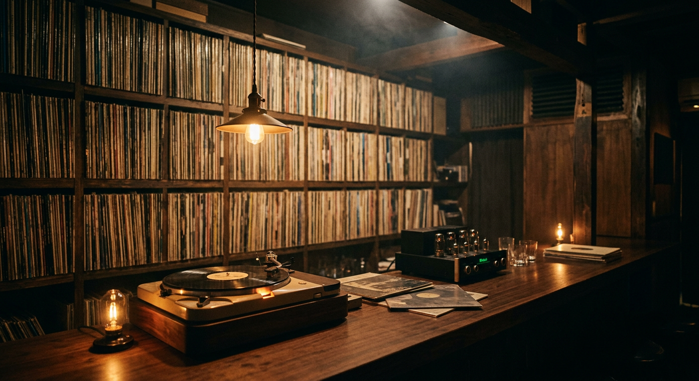 Listening room, after dark
